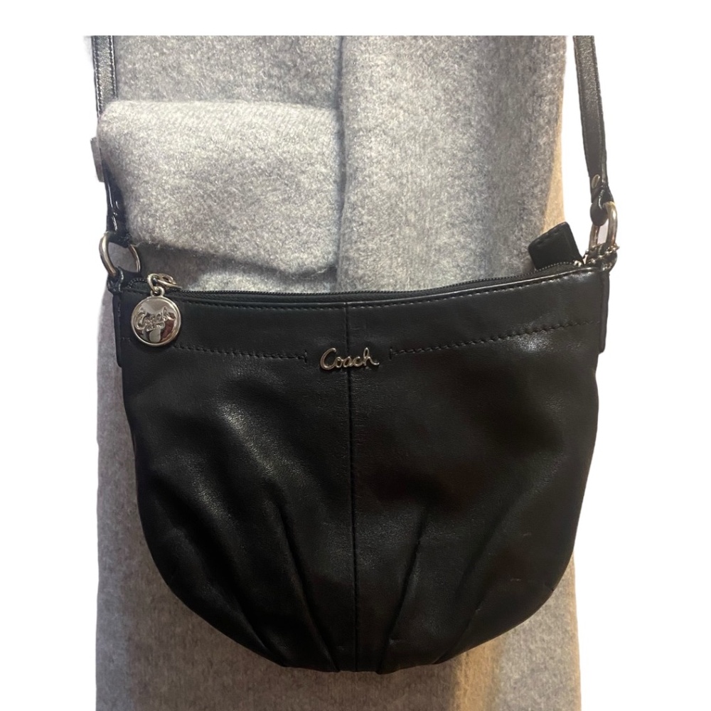 Coach black leather small crossbody